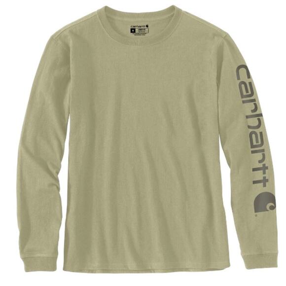 CARHARTT Logo Graphic Heavyweight Dried Clay‎ Long Sleeve Loose Fit XL T-Shirt - Picture 7 of 7